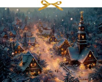 Verträumtes Winterdorf Wand Adventskalender